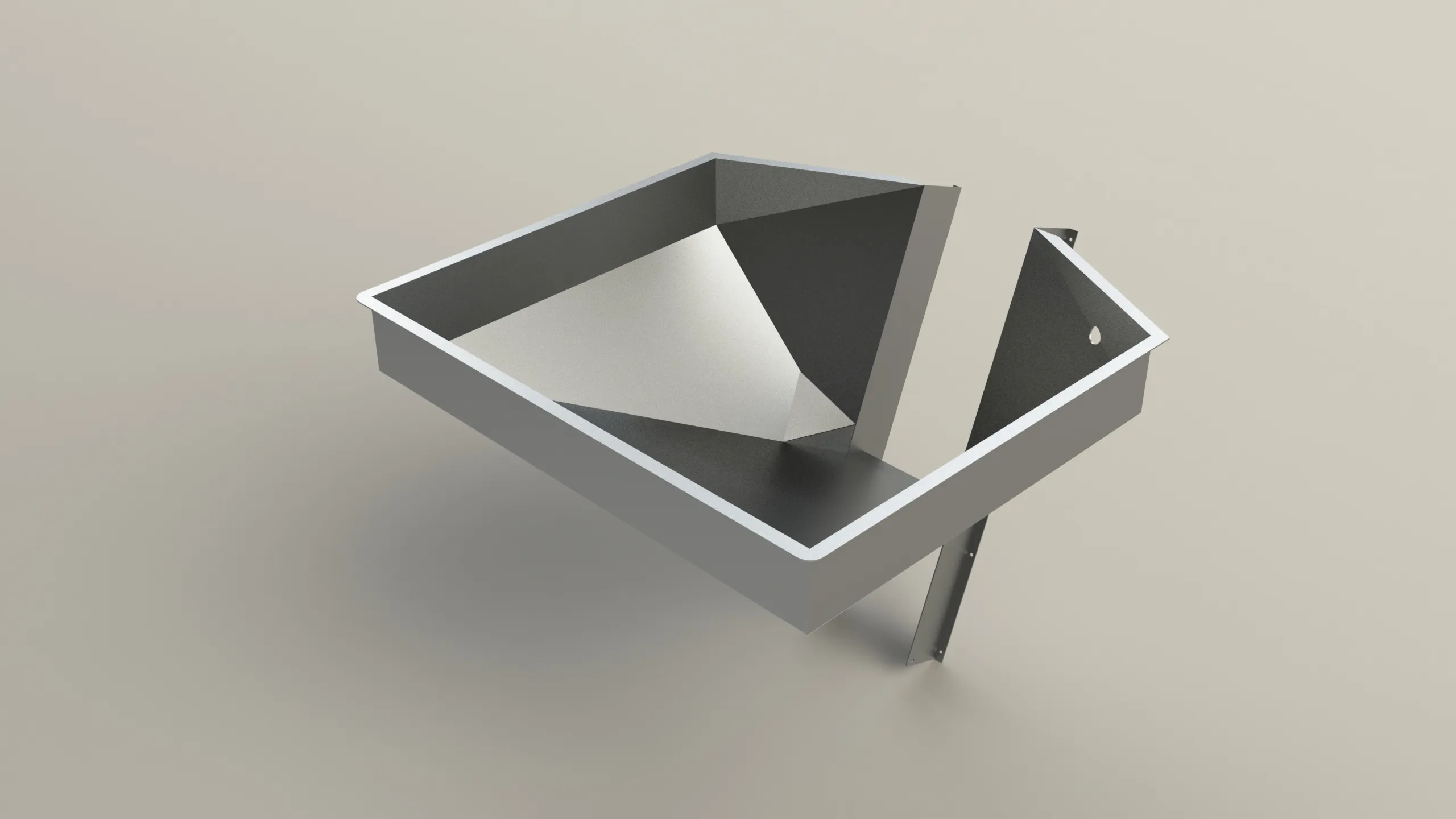 Rendu 3D : Trémie de réception des matériaux (avec ou sans couvercle)